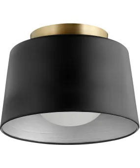 11"W 1-light Ceiling Flush Mount Noir