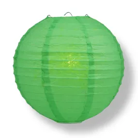 12" Emerald Green Round Paper Lantern, Even Ribbing, Chinese Hanging Wedding & Party Decoration