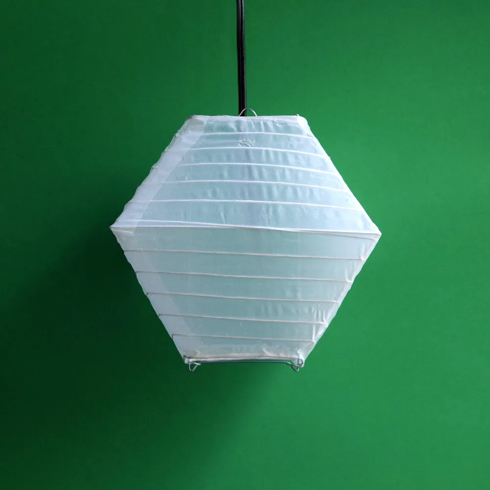 12" White Pagoda II Unique Shaped Shimmering Nylon Lantern