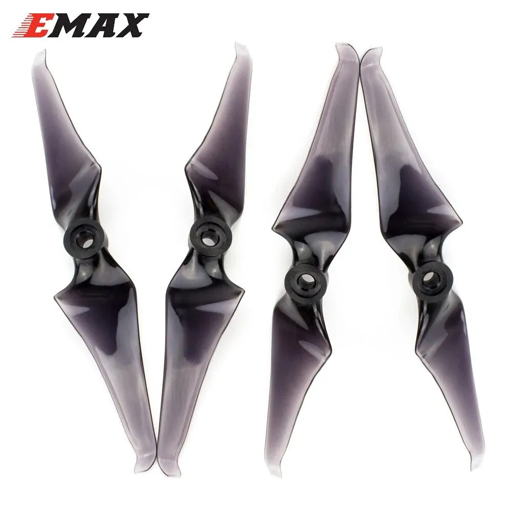 2 Pairs Emax Avan Long Range 6×3.8×2, 6 Inch 2 Blades 2CW   2CCW Transparent / Black