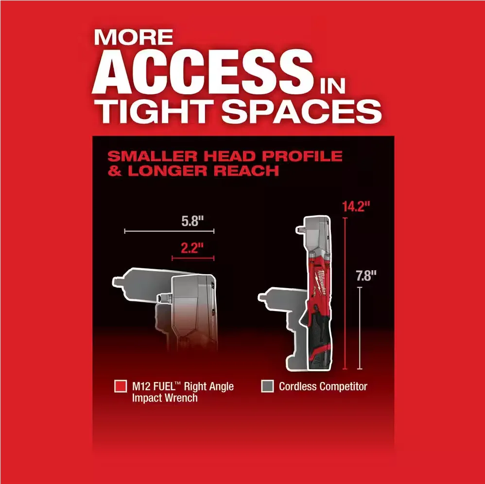 2564-20 Milwaukee M12 Fuel 3/8" Right Angle Impact Wrench (Tool Only)