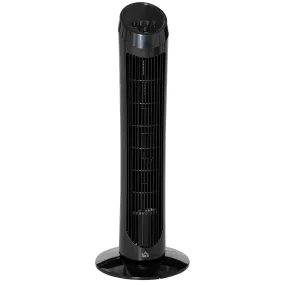 30" Oscillating Tower Fan 3 Speed Mode Ultra Slim Indoor Air Refresher Cooling Machine Noise Reduction - Black