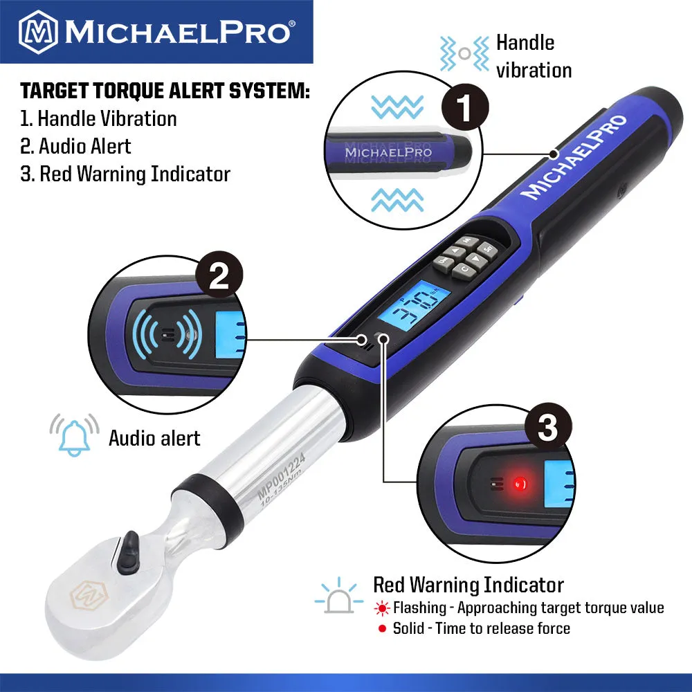 3/8" Drive Electronic Torque Wrench With Angle, 10 to 100 ft-lb (MP001224)