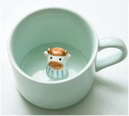 3D Creative Cartoon Animal Ceramic Mugs