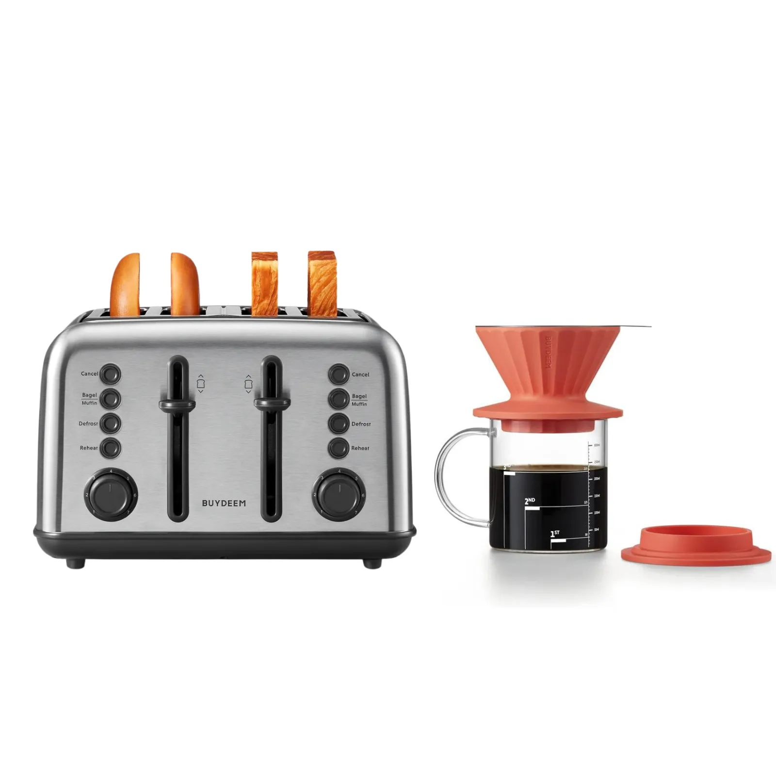 4-Slice Toaster with Coffee Dripper Set - Bundle Offer