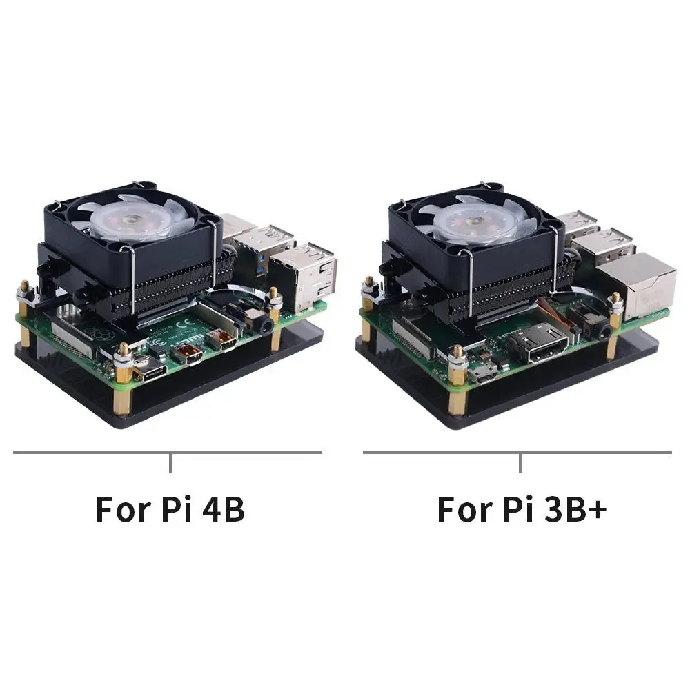 52Pi Low-Profile ICE Tower Cooling Fan for Raspberry Pi 4/3B /3B (Black)