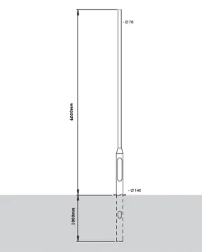 6 Metre Tubular Steel Rooted Column