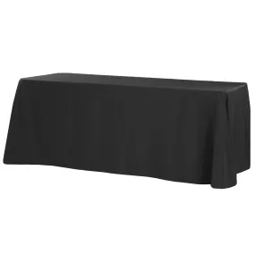 90"x132" Rectangular Oblong Polyester Tablecloth - Black