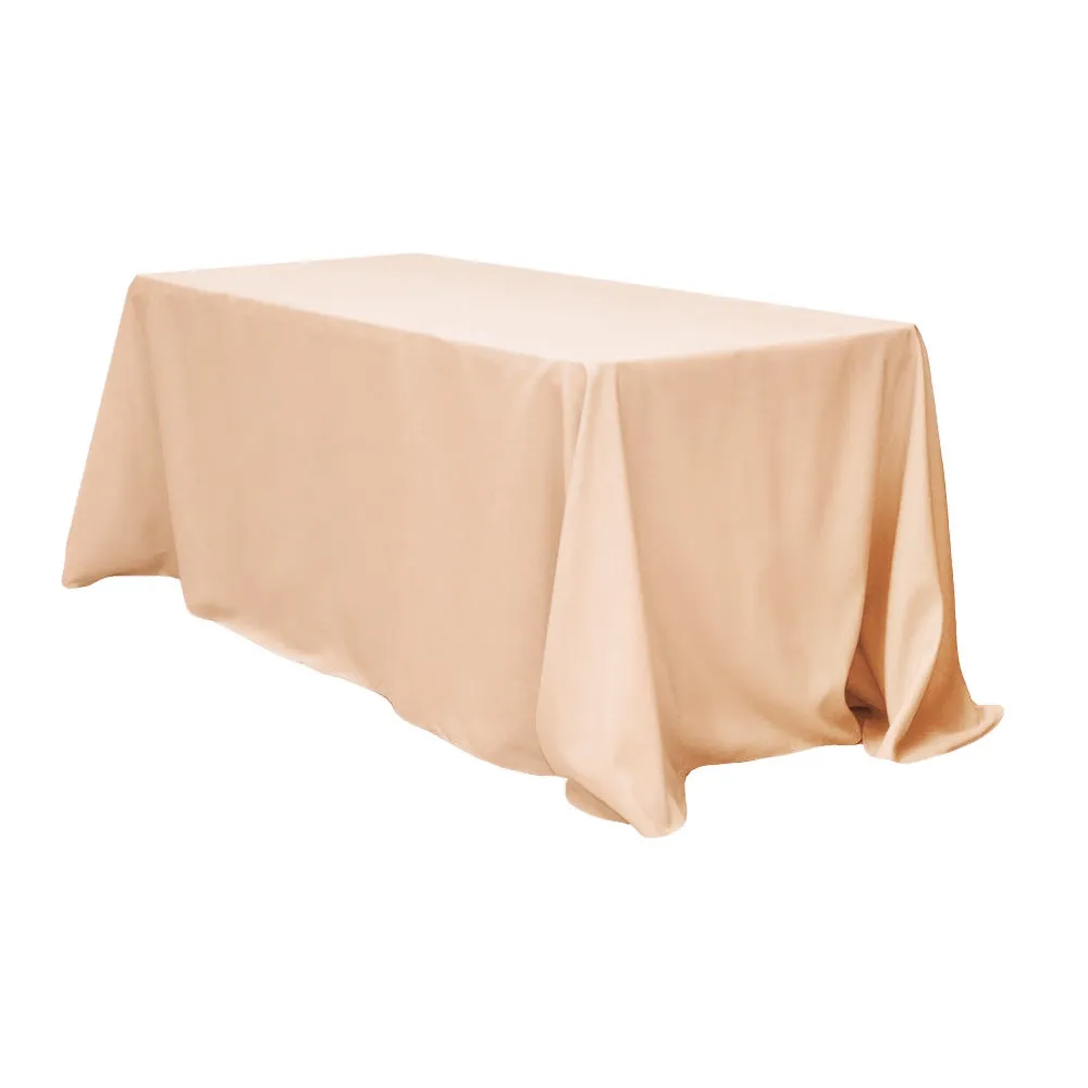 90"x132" Rectangular Oblong Polyester Tablecloth - Champagne