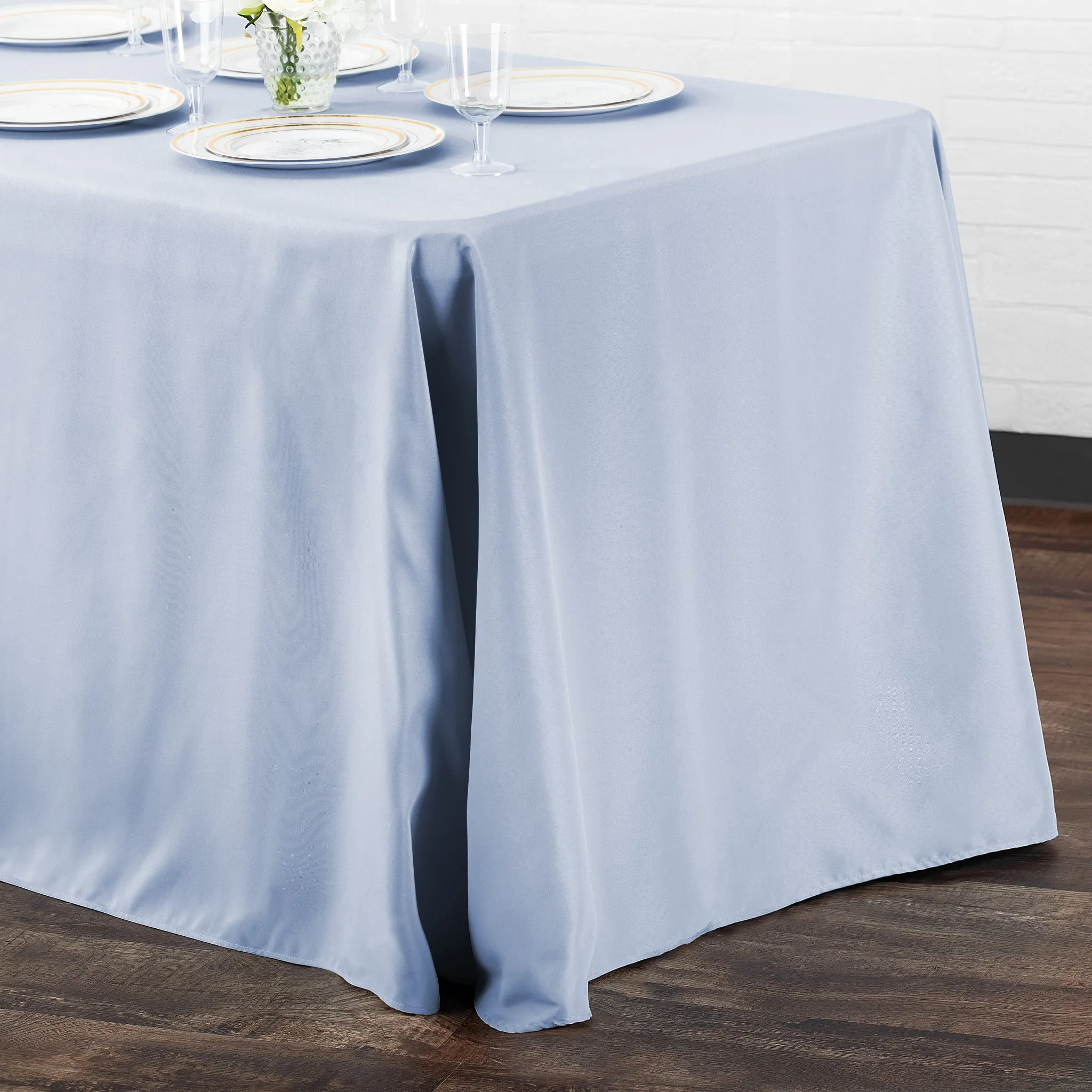 90"x132" Rectangular Oblong Polyester Tablecloth - Dusty Blue