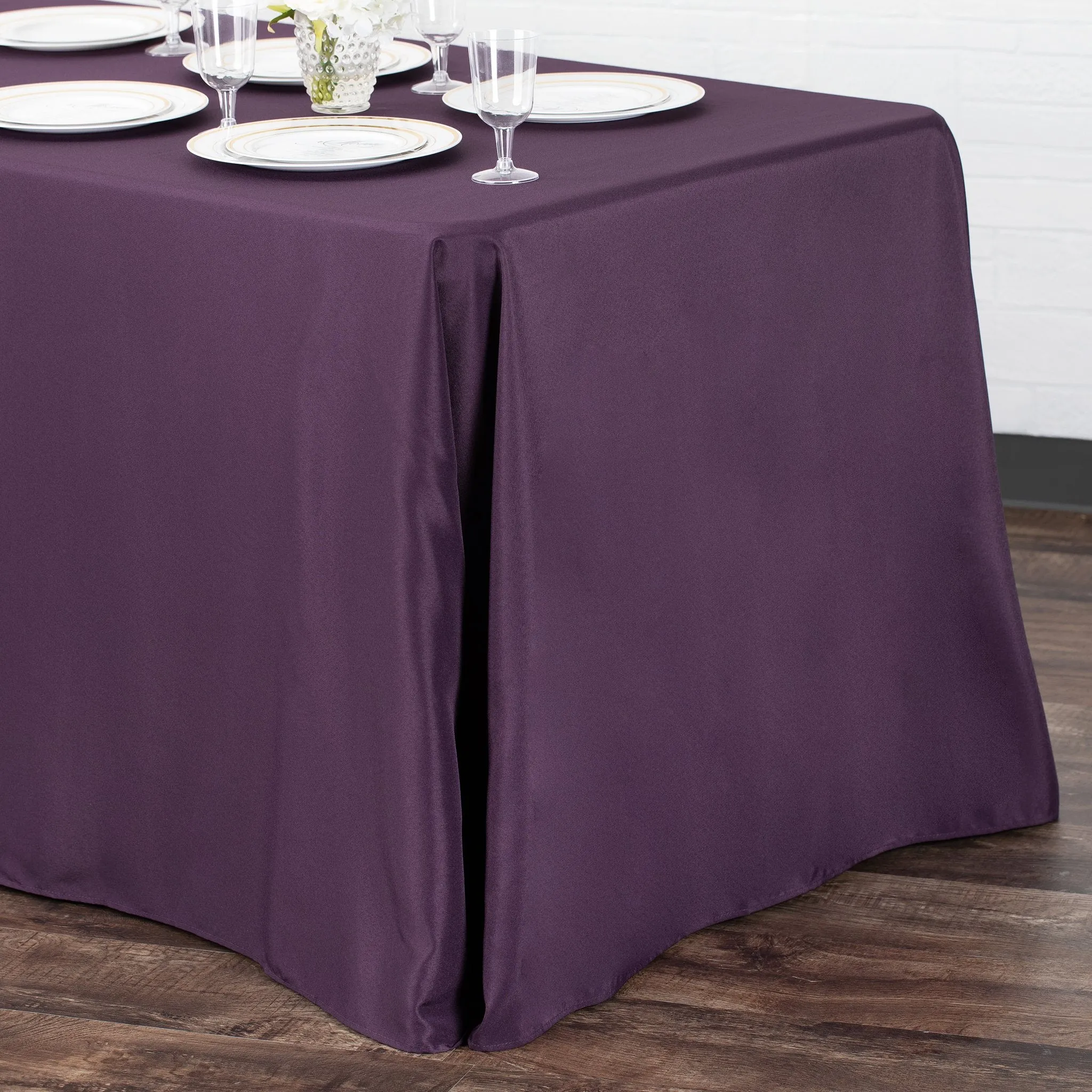 90"x132" Rectangular Oblong Polyester Tablecloth - Eggplant/Plum