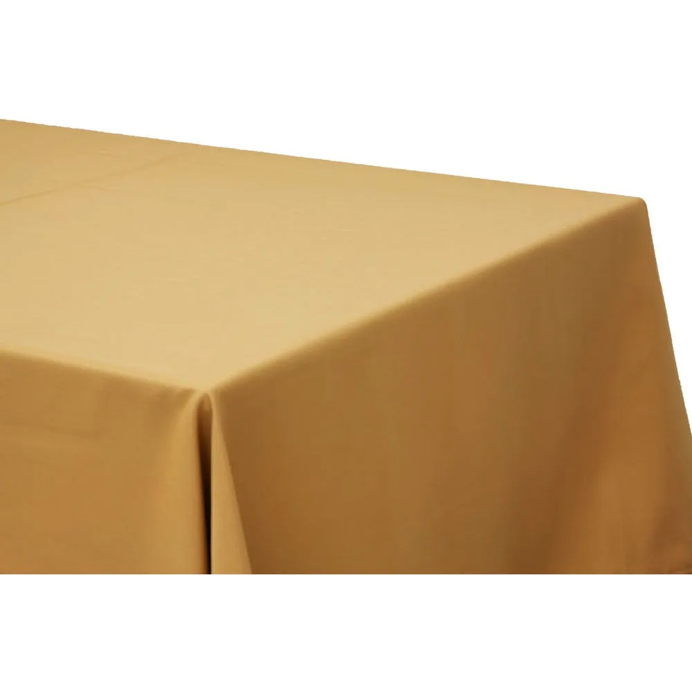 90"x132" Rectangular Oblong Polyester Tablecloth - Gold