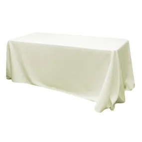 90"x132" Rectangular Oblong Polyester Tablecloth - Light Ivory/Off White