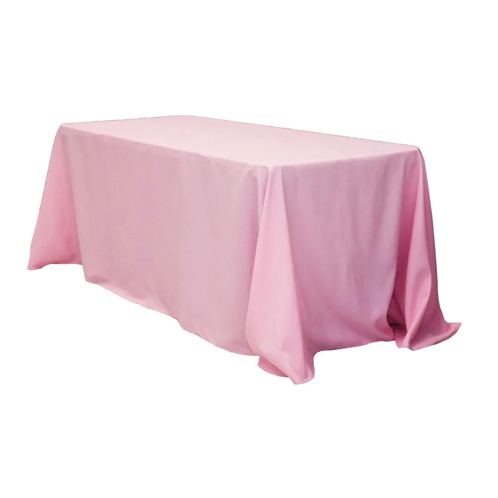 90"x132" Rectangular Oblong Polyester Tablecloth - Pink