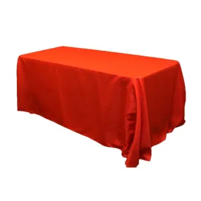 90"x132" Rectangular Oblong Polyester Tablecloth - Red