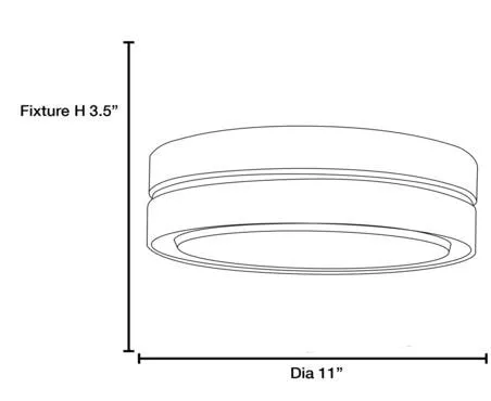 Access 20776 Solid 1-lt LED Dimmable Flush Mount - Large