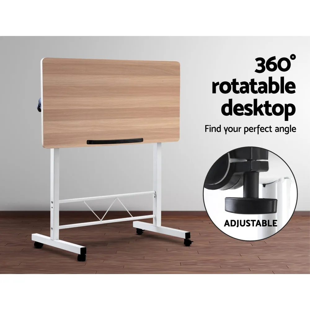 Adjustable Portable Laptop Desk - Light Wood 80CM | Artiss