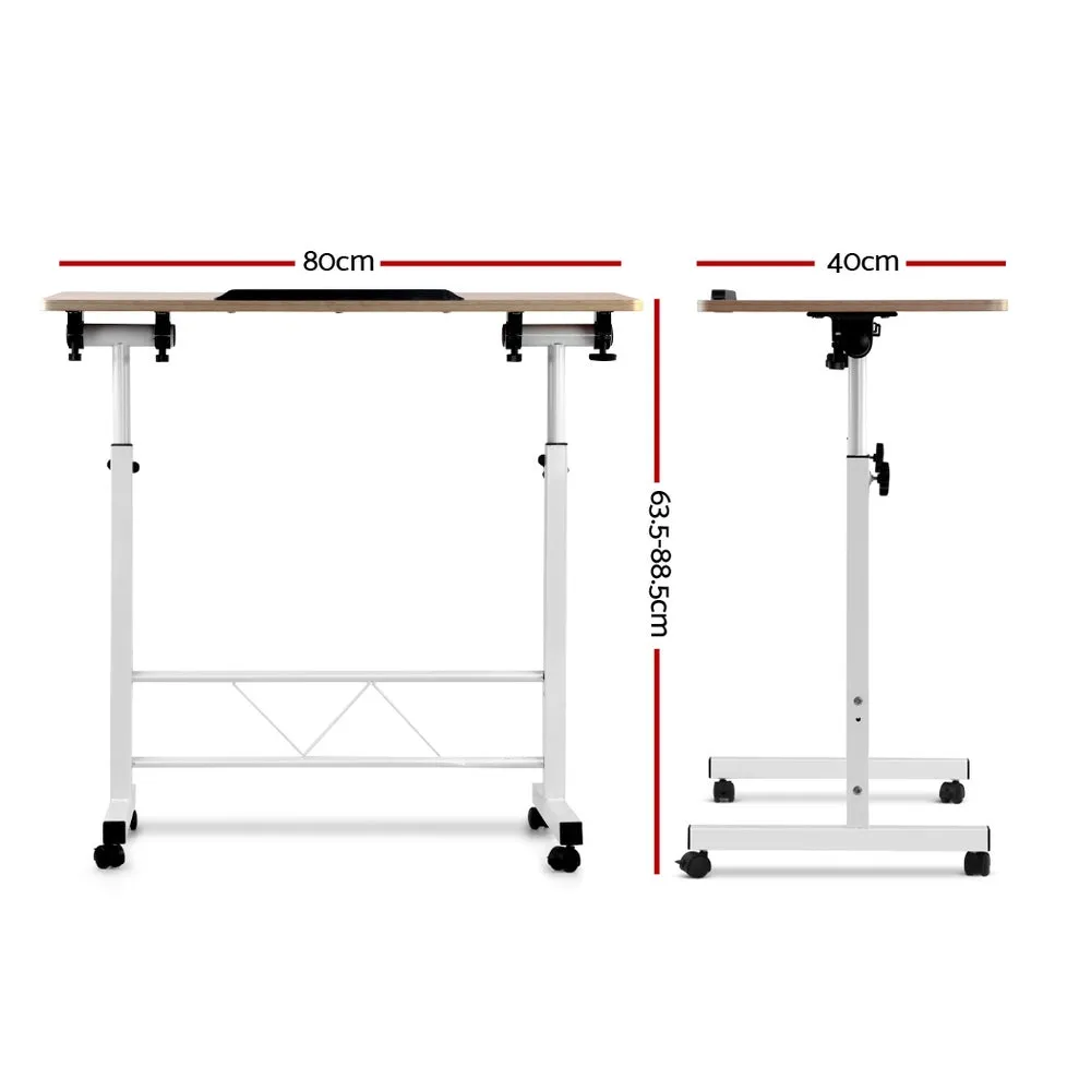 Adjustable Portable Laptop Desk - Light Wood 80CM | Artiss