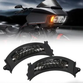 Amber/White LED Running Turn Signal Lights For Road Glide 2015-2024