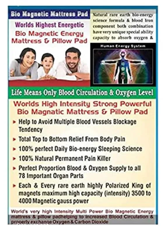 Ansh Creation BIO Magnetic Mattress Protector with 1 Pillow (4X6 feet) Maroon