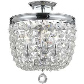 ARCHER 3 LIGHT CRYSTAL CEILING MOUNT, POLISHED CHROME