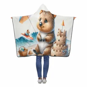 Australian Animal Kangaroo Awd1325  Hooded Blanket 50"x40"