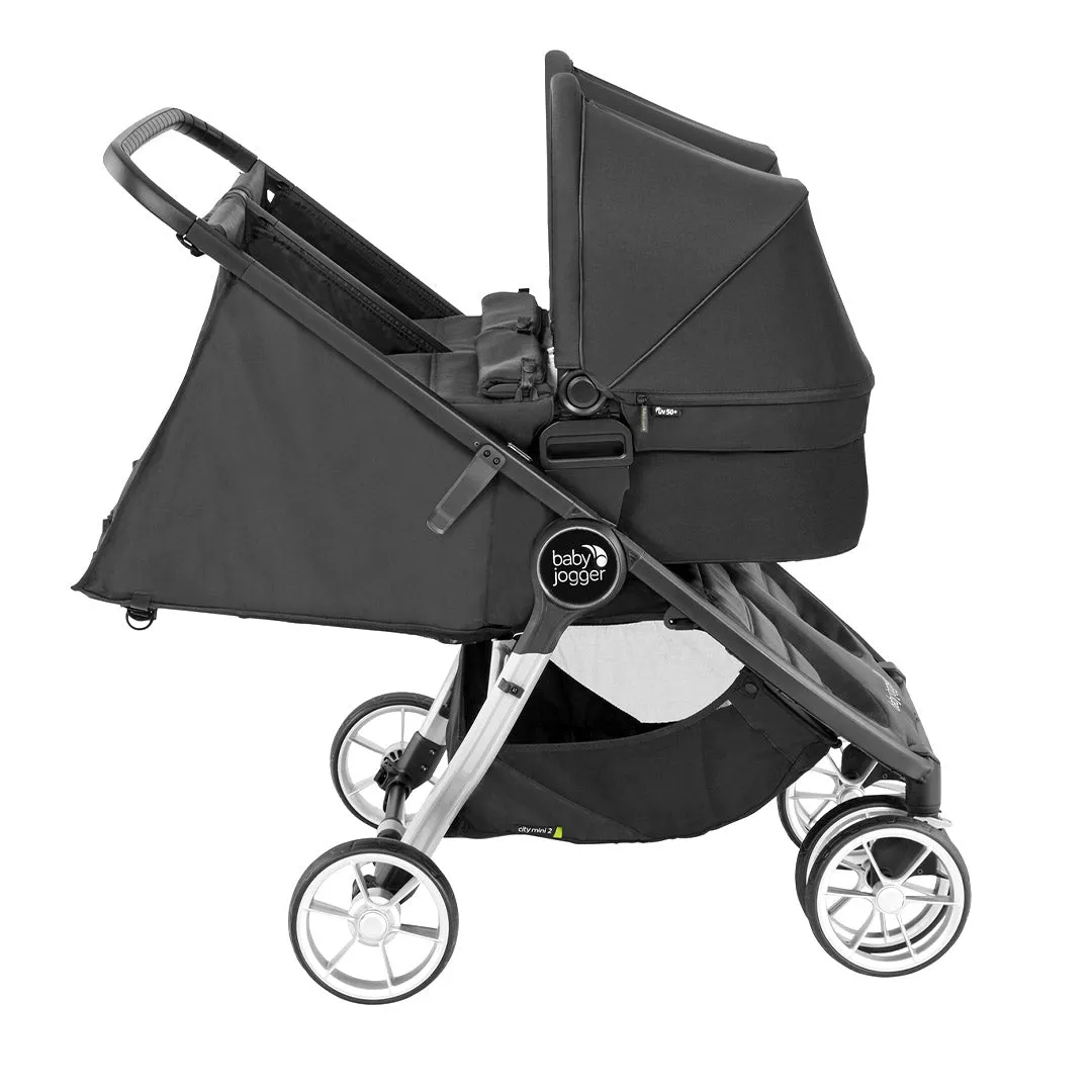 Baby Jogger City Mini GT2 Double Pushchair   Carrycot Bundle - Opulent Black