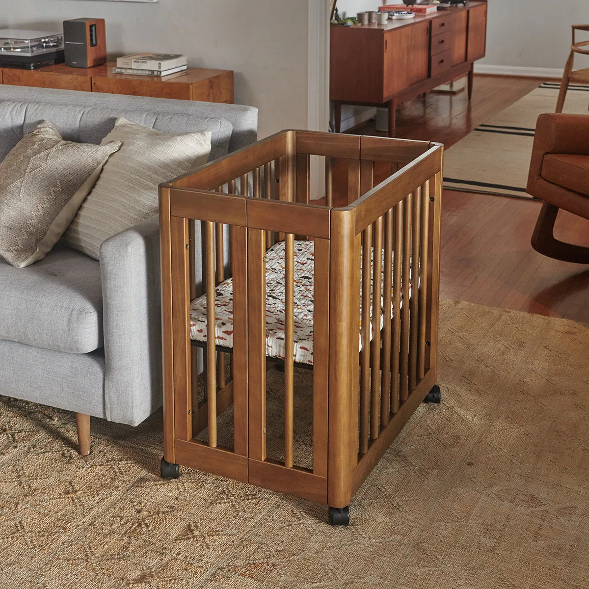 Babyletto Yuzu 8-in-1 Convertible Crib with All-Stages Conversion Kit - Natural Walnut