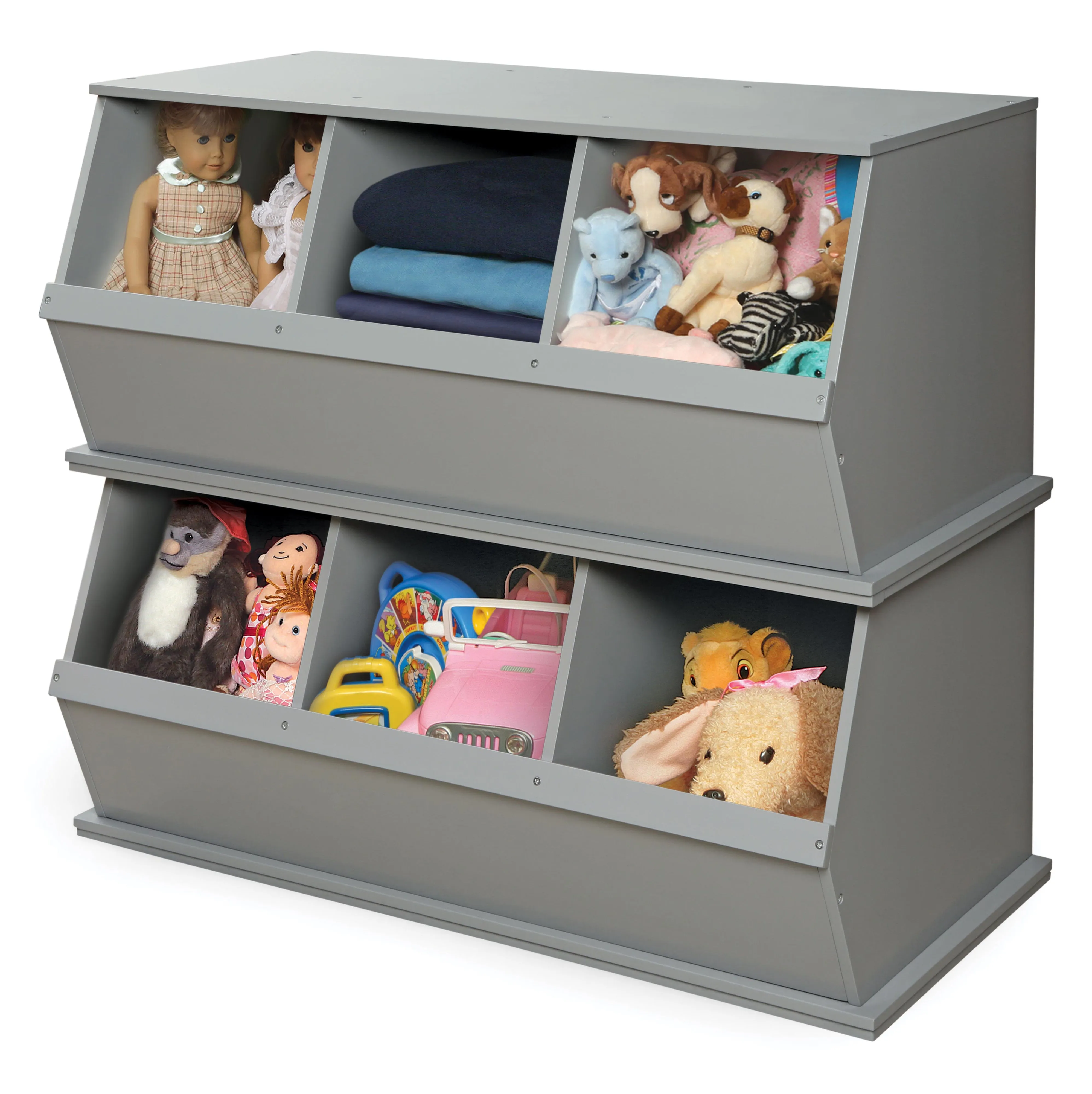 Badger Basket Three Bin Stackable Storage Cubby