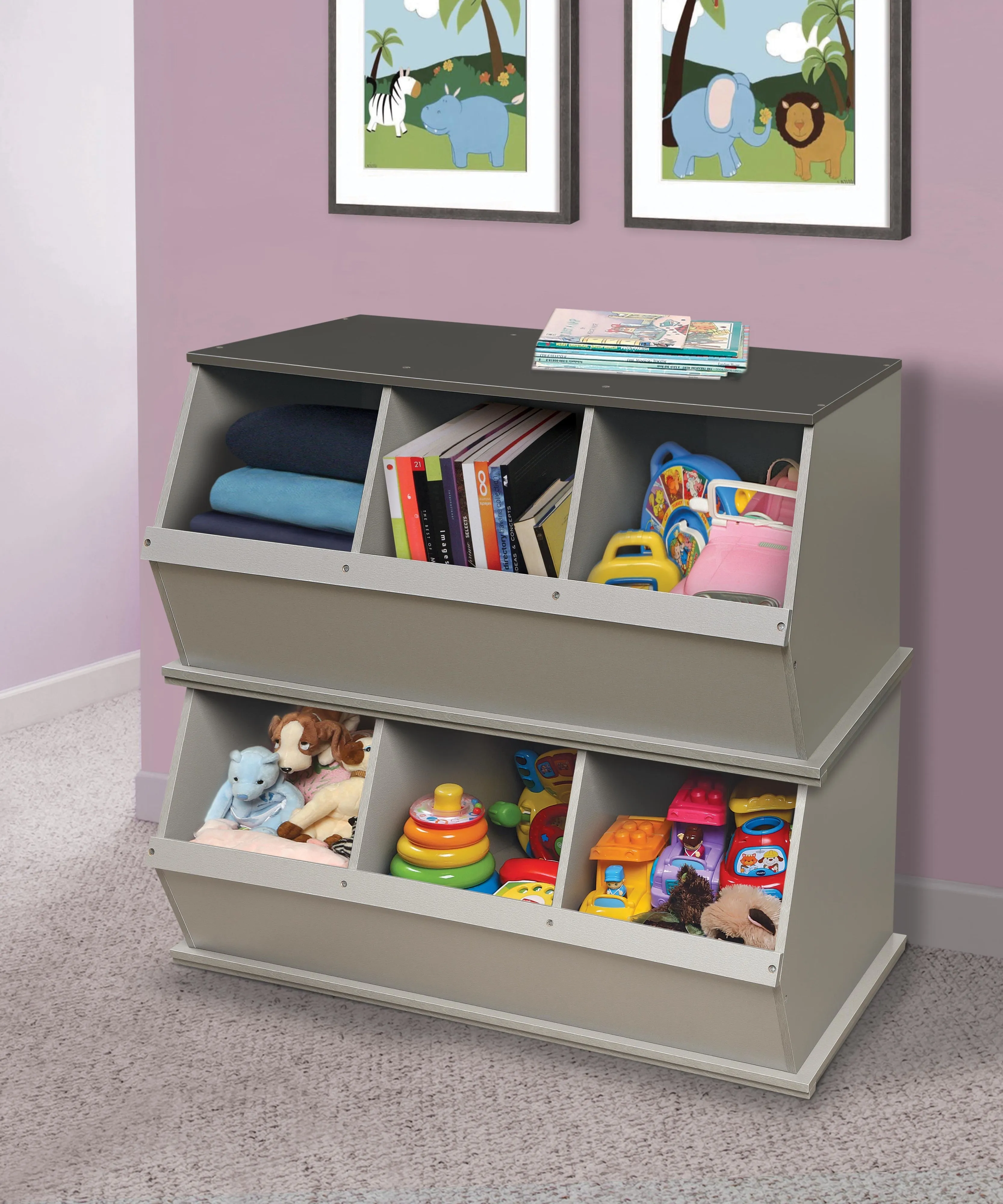 Badger Basket Three Bin Stackable Storage Cubby