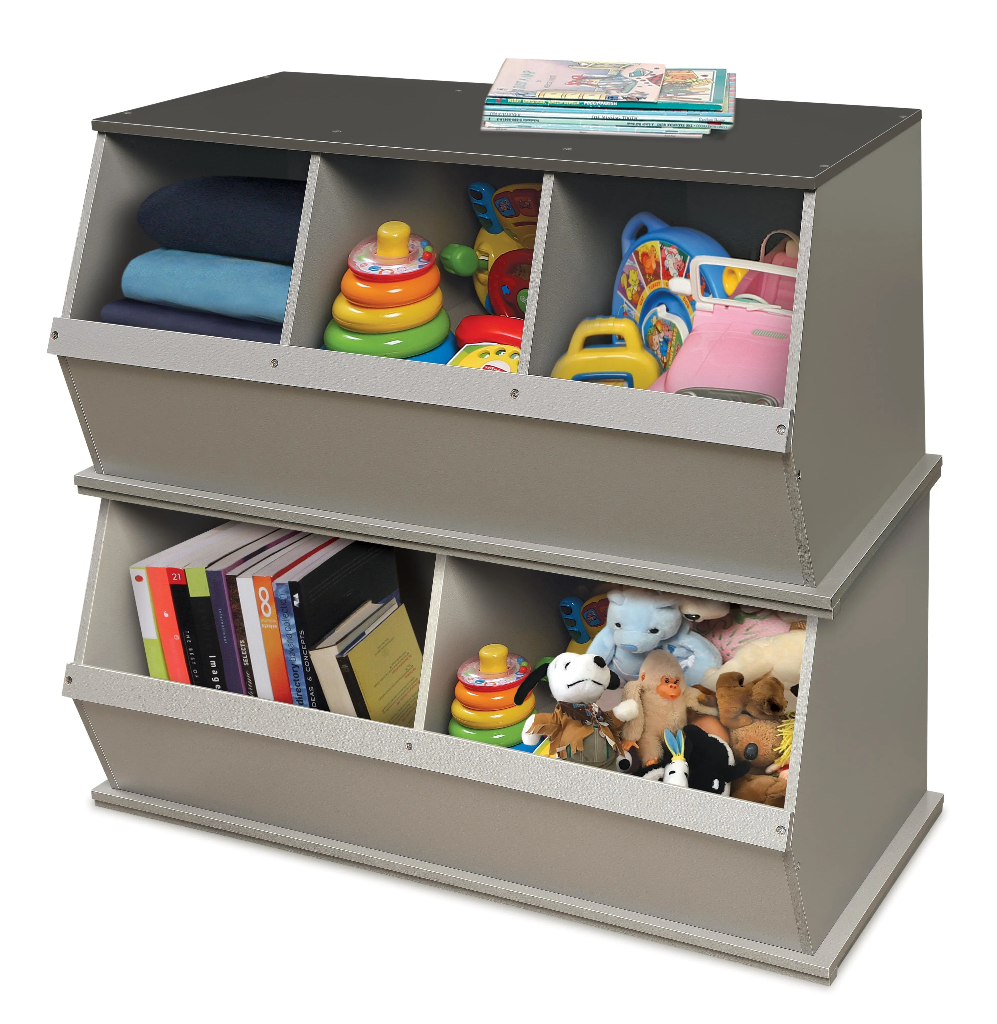 Badger Basket Three Bin Stackable Storage Cubby