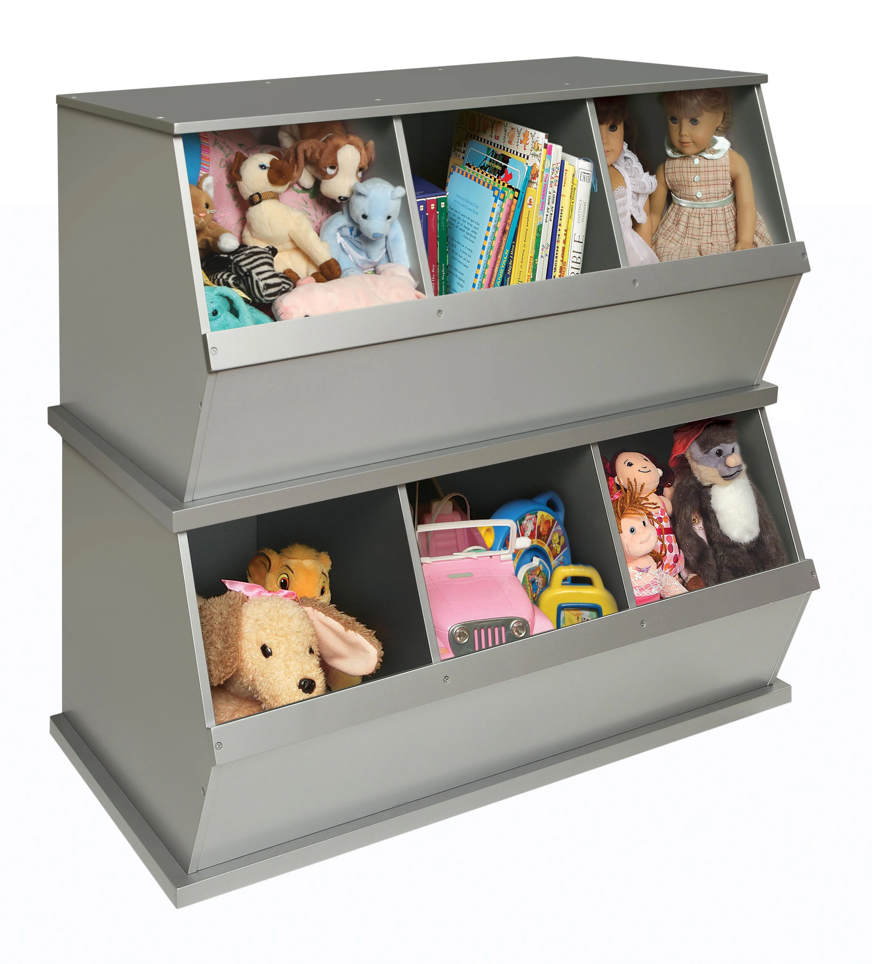 Badger Basket Three Bin Stackable Storage Cubby