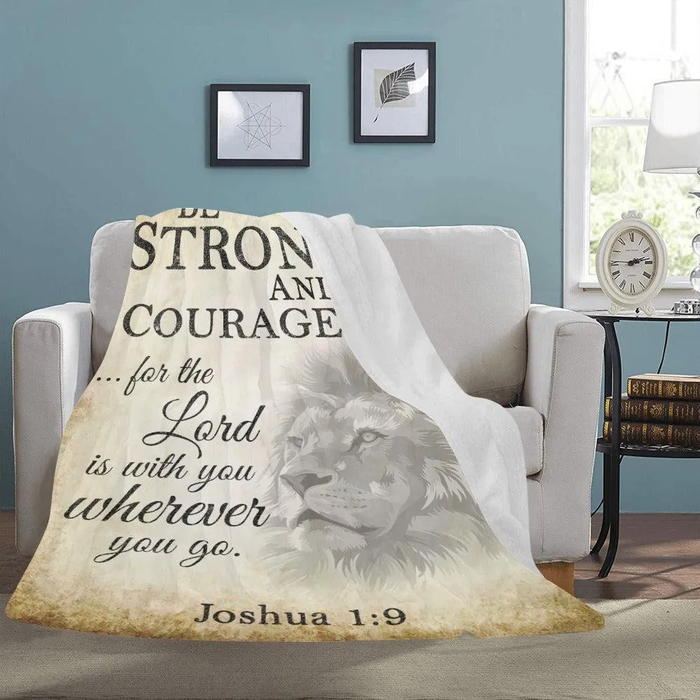 Be Strong And Courageous Ultra Soft Micro Fleece Large 60" x 80" Gift Blanket