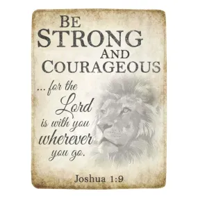 Be Strong And Courageous Ultra Soft Micro Fleece Large 60" x 80" Gift Blanket