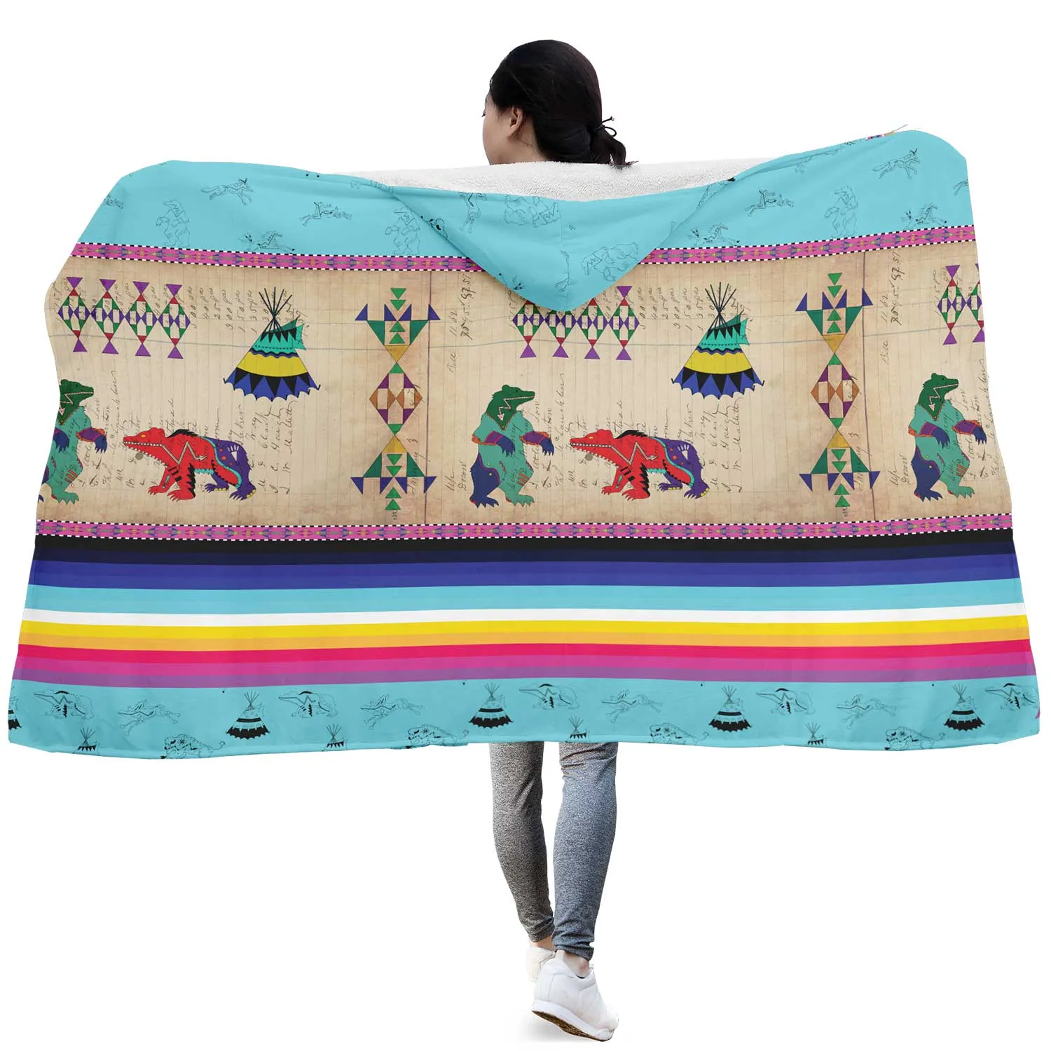 Bear Ledger Sky Hooded Blanket