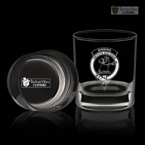 Binning Family Crest Engraved Whiskey Glass