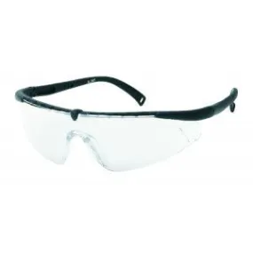 Black Frame - Indoor/Outdoor Mirror Lens - Adjustable Nylon Temples - Soft Rubber Insert Tip Safety Glasses