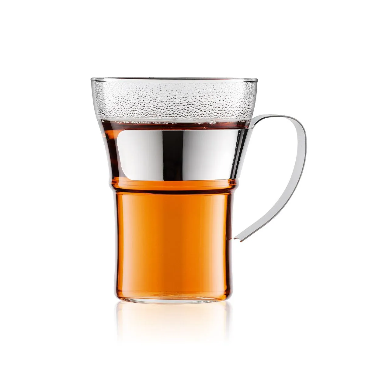 Bodum Assam Coffee Glass With Metal Handle Chrome 0.35 L, 2 Pcs.