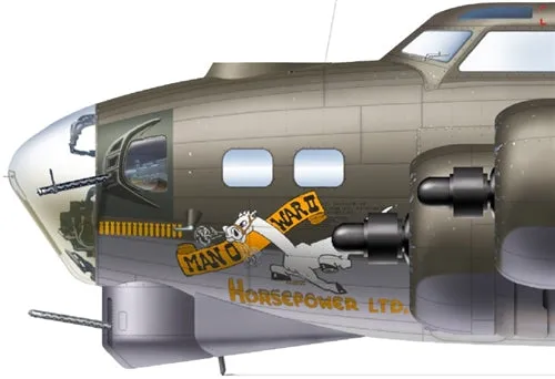 Boeing B-17G Flying Fortress “Man O’ War II” 322nd Bombardment Squadron 1944, 1:72 Scale Diecast Model