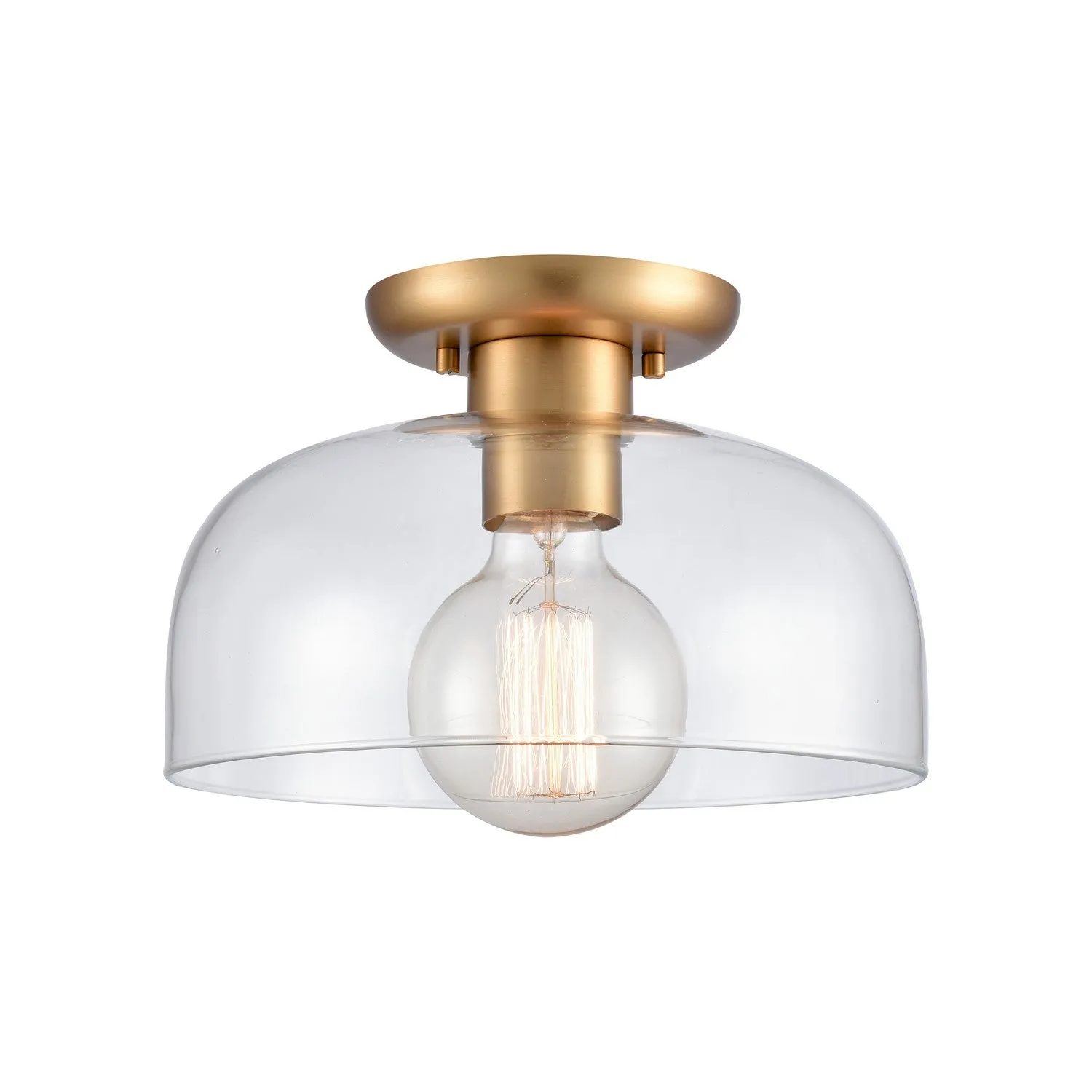 Brewer 1-Light Semi Flush Mount in Brushed Gold