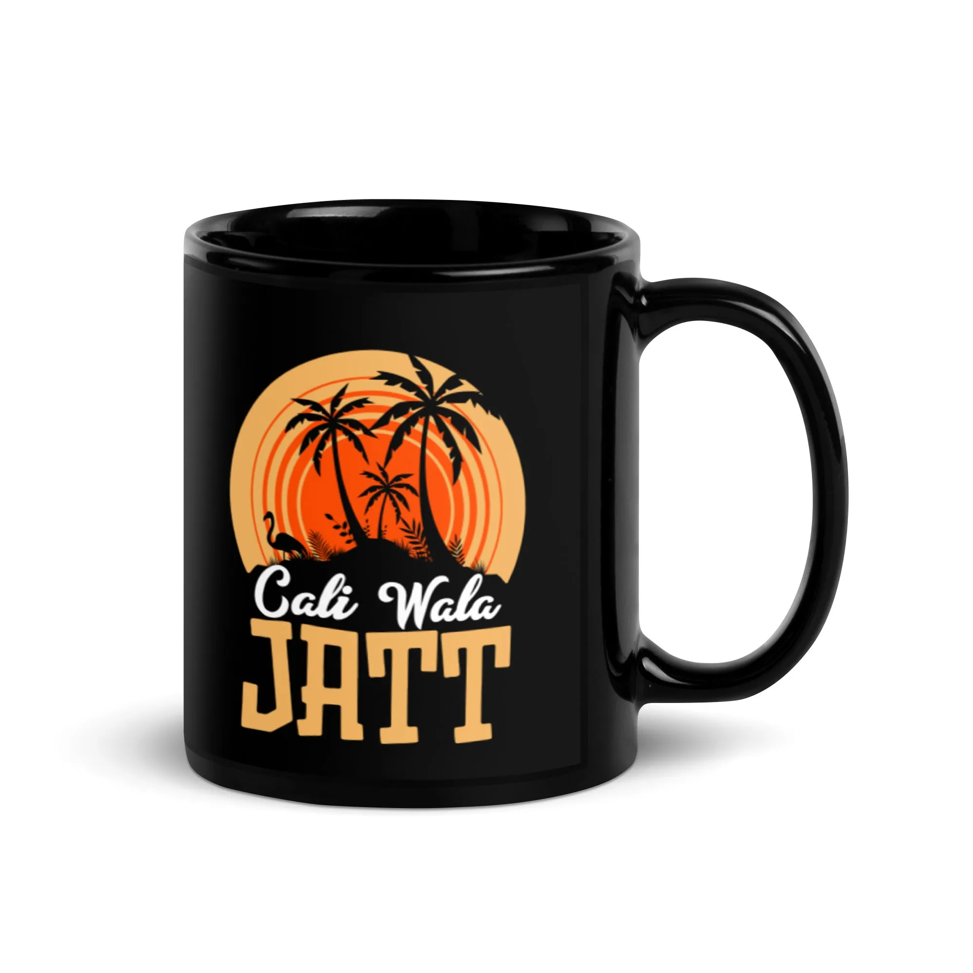 Cali Wala Black Glossy Mug