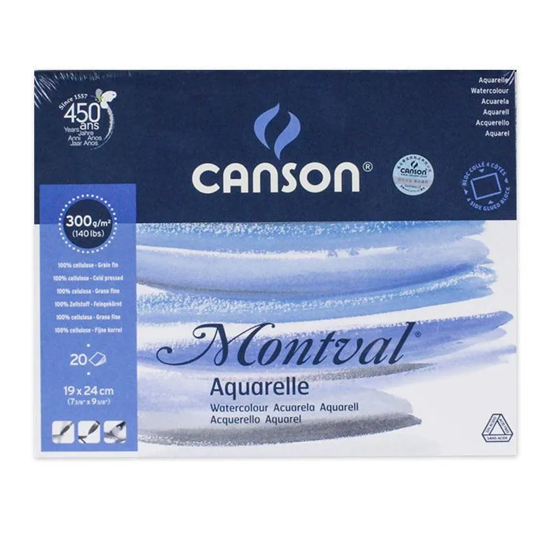 Canson Montval Watercolor Block , 20 Sheets - 300 gsm (140 lb)