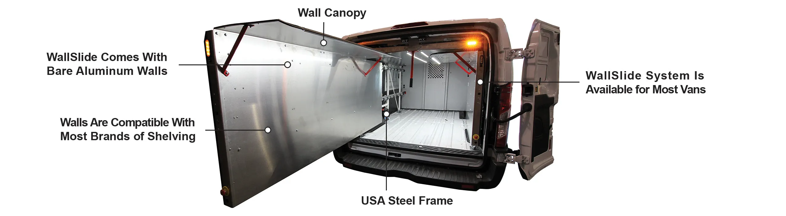 CargoGlide WSST512-29 Van Storage Sliding Platform Wall