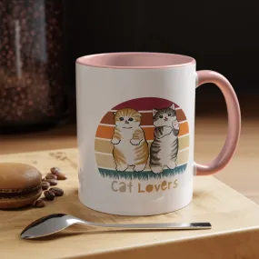 Cat Lovers Classic Ceramic Coffee Mug, 11oz Multi Colors for Cat Lovers