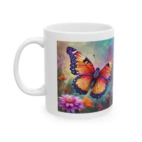 Ceramic Mug, (11oz, 15oz) Butterfly Side