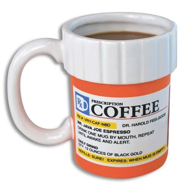 Ceramic Prescription Coffee Mug 4" 12oz-Fun Gift for the Coffee Lovers! *