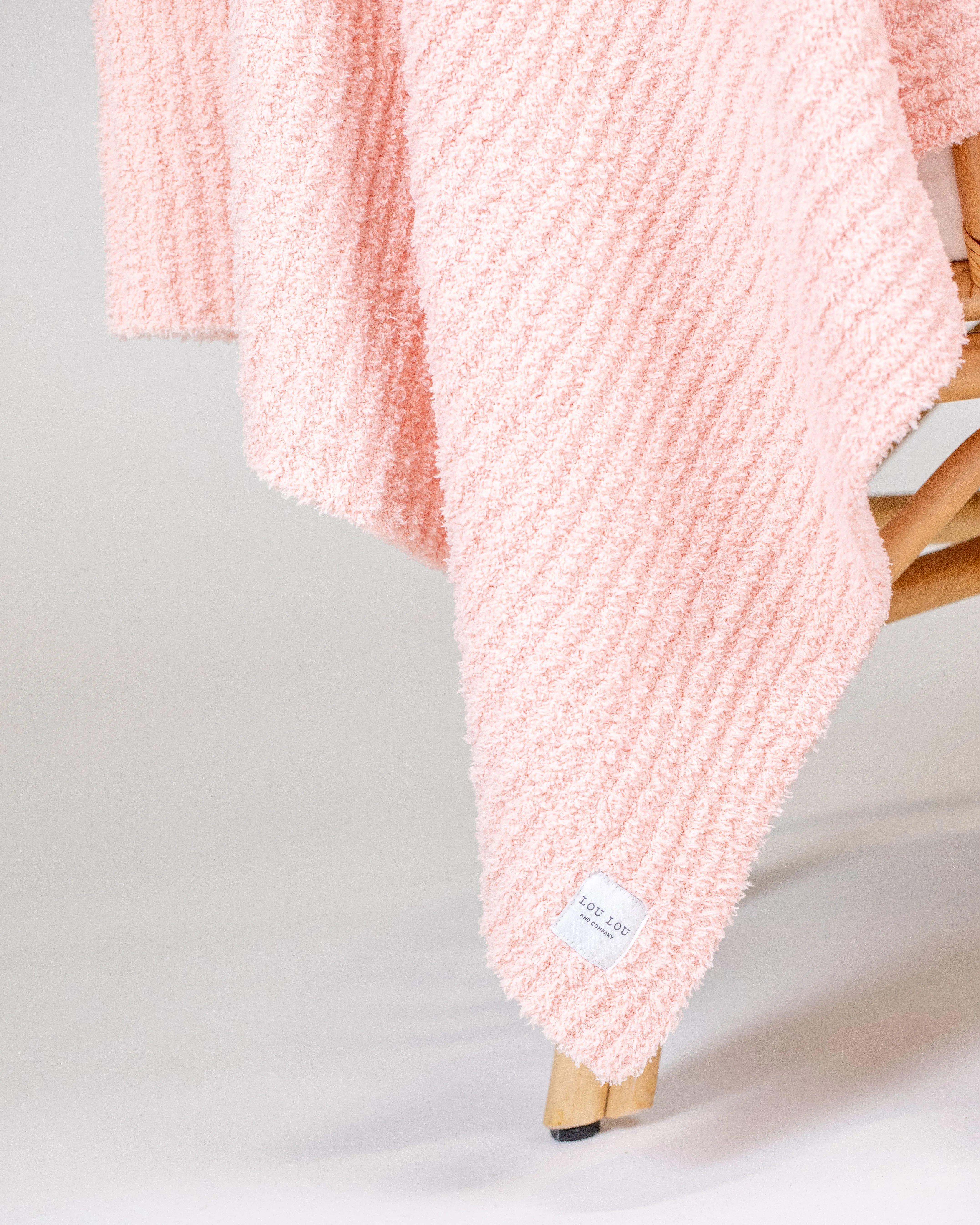 Chenille Blanket - Blush Pink - Small & Large