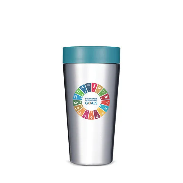 Circular Design 12oz Stainless Steel Travel Mug - Full Colour