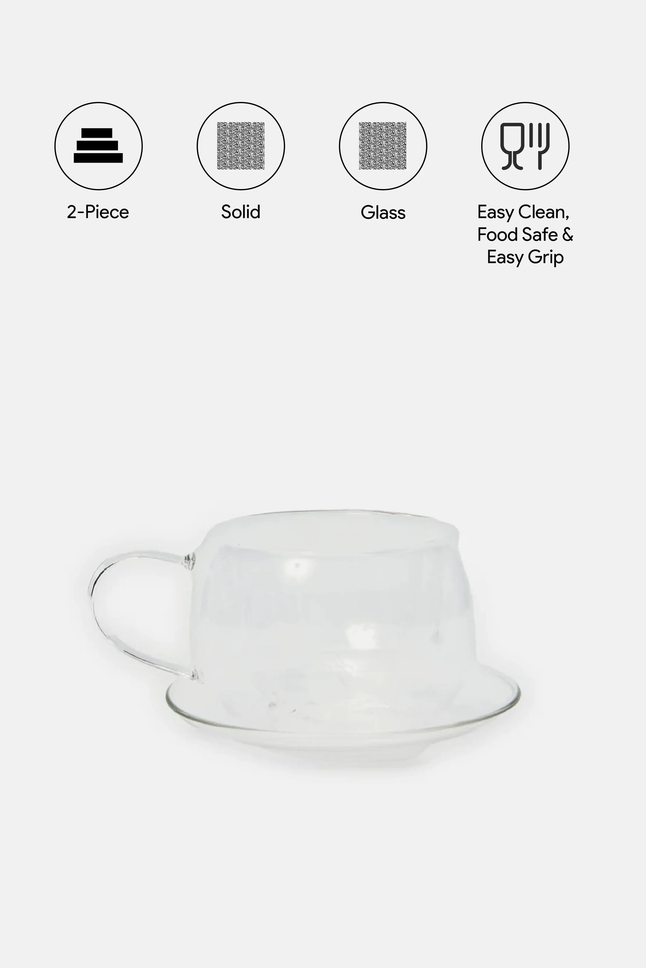 Clear Double Wall Cup And Saucer (2 Piece)