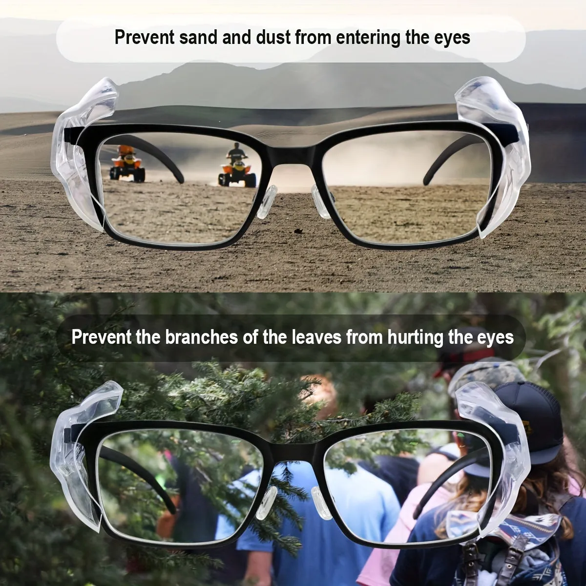 Clear Side Shields for Prescription Glasses  Fits Small to Large